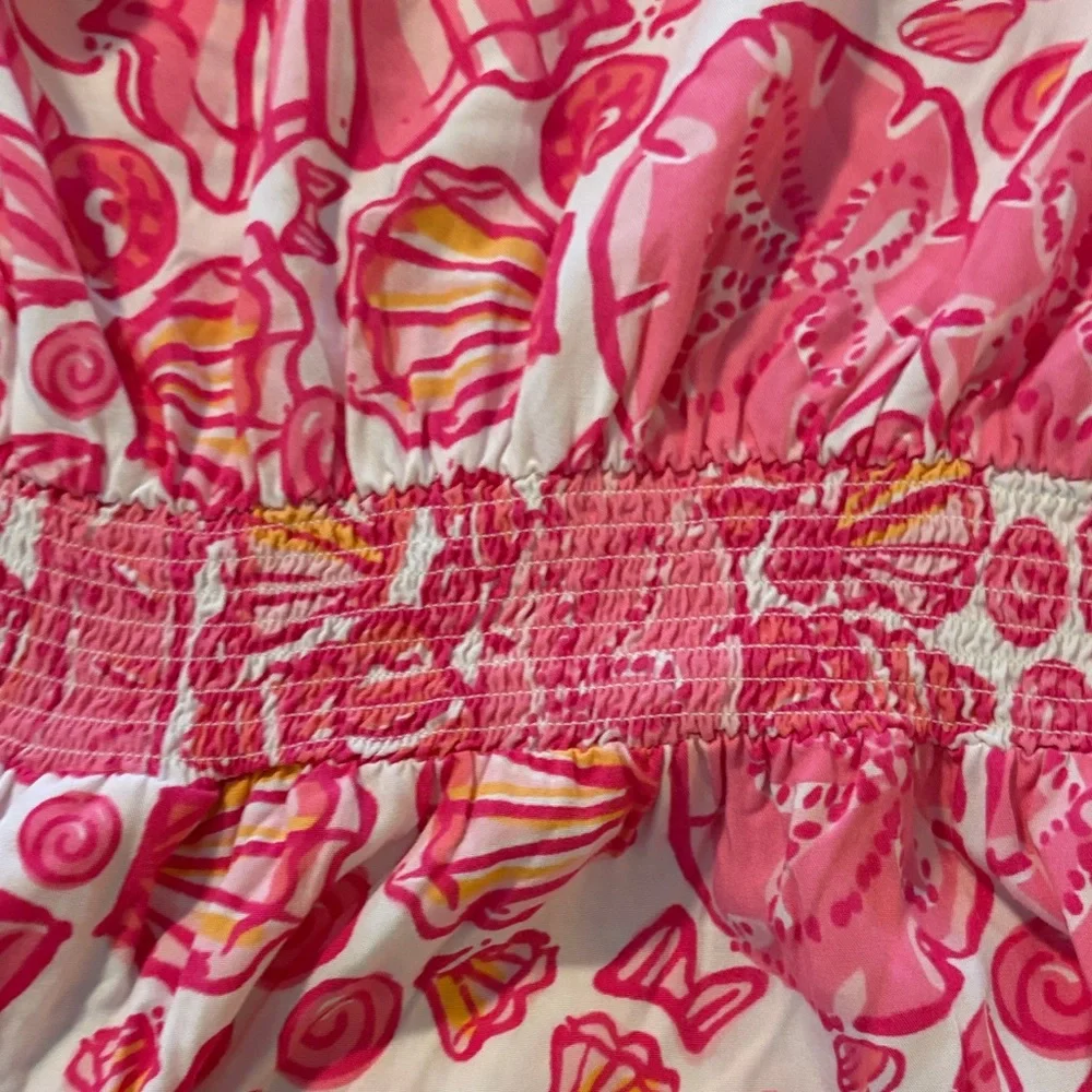 Lilly Pulitzer xl off the Shoulder Pink Shell-Pattern Casual Dress excellent - Picture 7 of 7